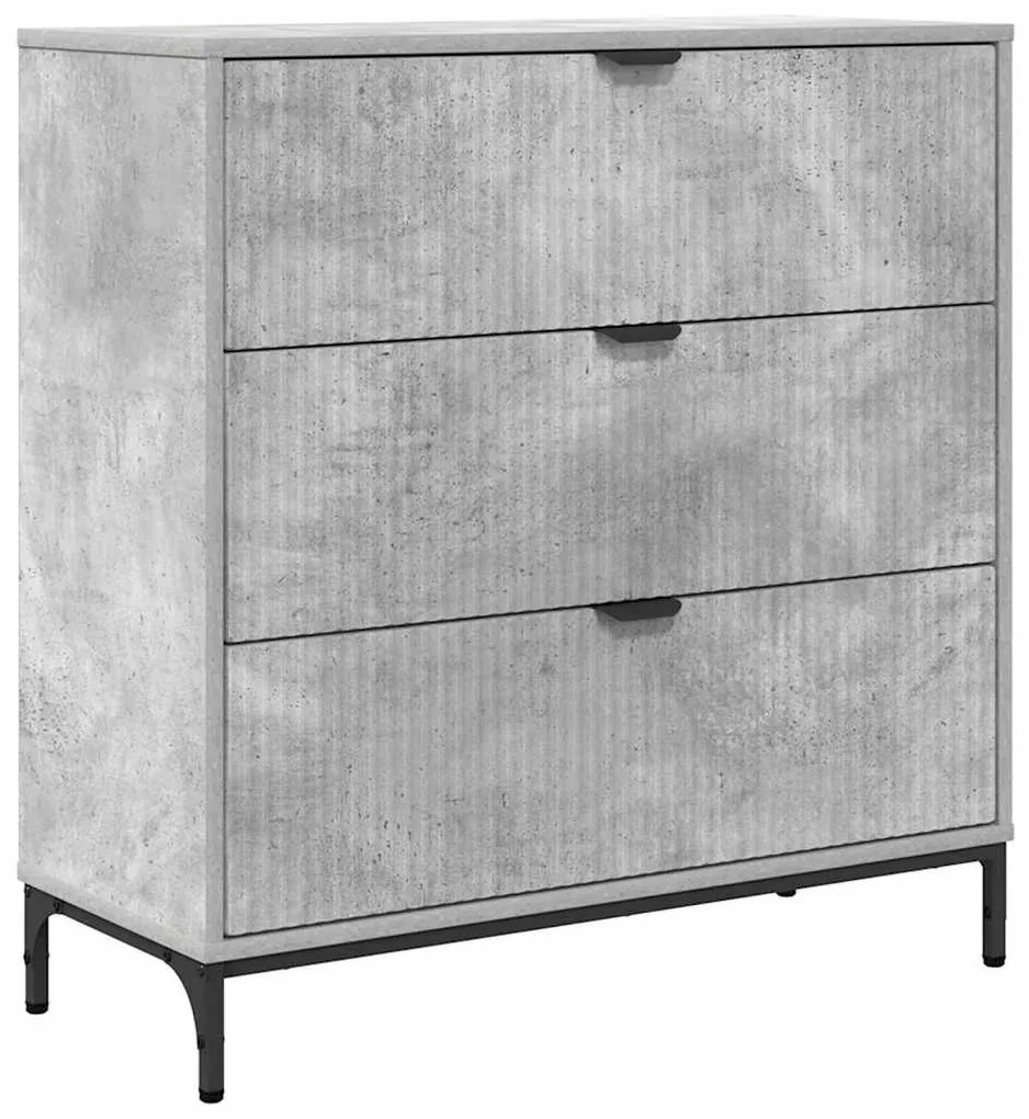 Széf fiókkal Beton szürke 79.5 x 33 x 82 cm Faanyag