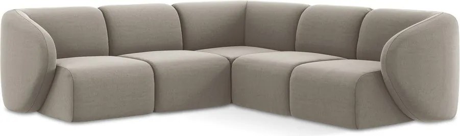 Világosbarna bársony sarokkanapé Lani – Makamii