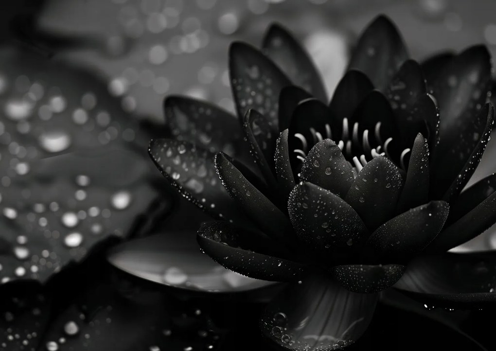 Poszter 59,4x42cm Lótusz fekete