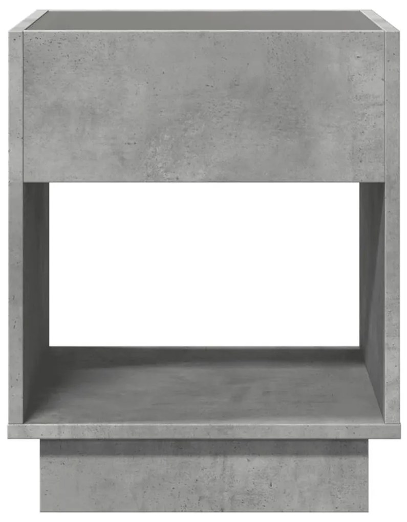 betonszürke végtelen hatású LED-es éjjeliszekrény 40x40x50 cm