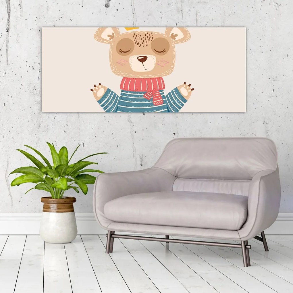 Kép - Bézs mackó koronával (120x50 cm)