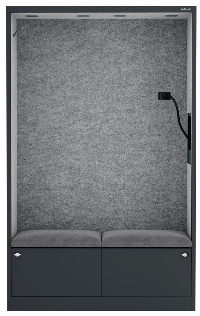 Sally 1150mm korpus Antracytowy - siedzisko Szary