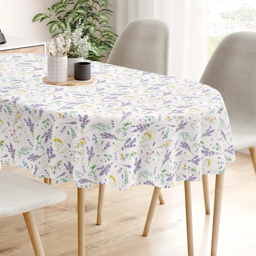 Goldea ovális dekoratív terítő valencia - levendulás kert 120 x 180 cm