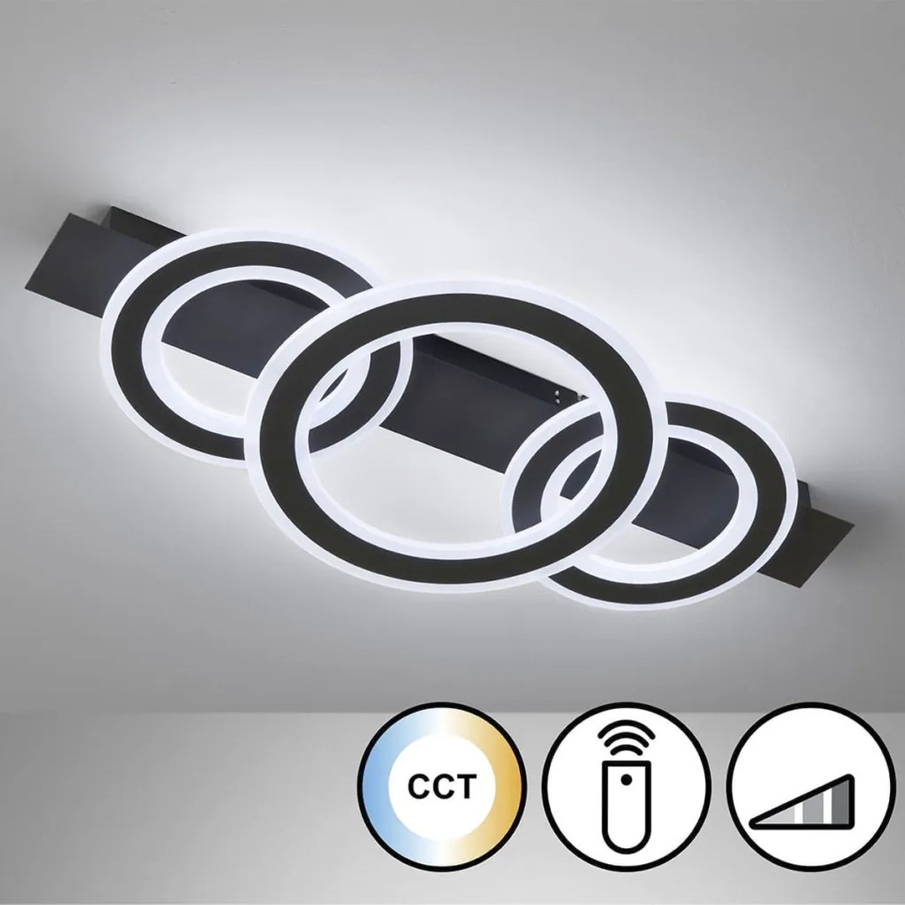 FISCHER&HONSEL 21434 CIRCLE Modern Mennyezeti Lámpa Bézs, Fekete, Szürke LED IP20