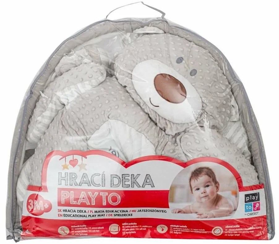 PlayTo luxus játszótakaró Minky,mackóval