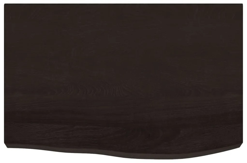 sötétbarna kezelt tömör tölgyfa asztallap 60x40x(2-6) cm