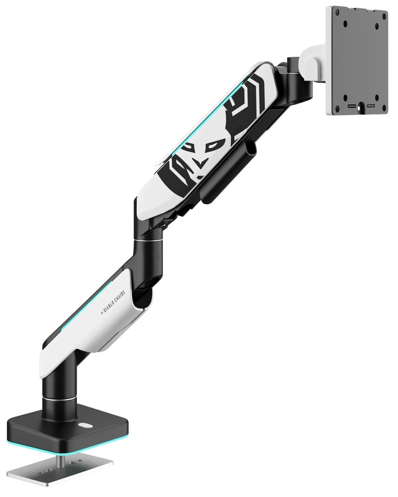Monitortartó LED RGB 49", fehér-fekete: Diablo X-Arm