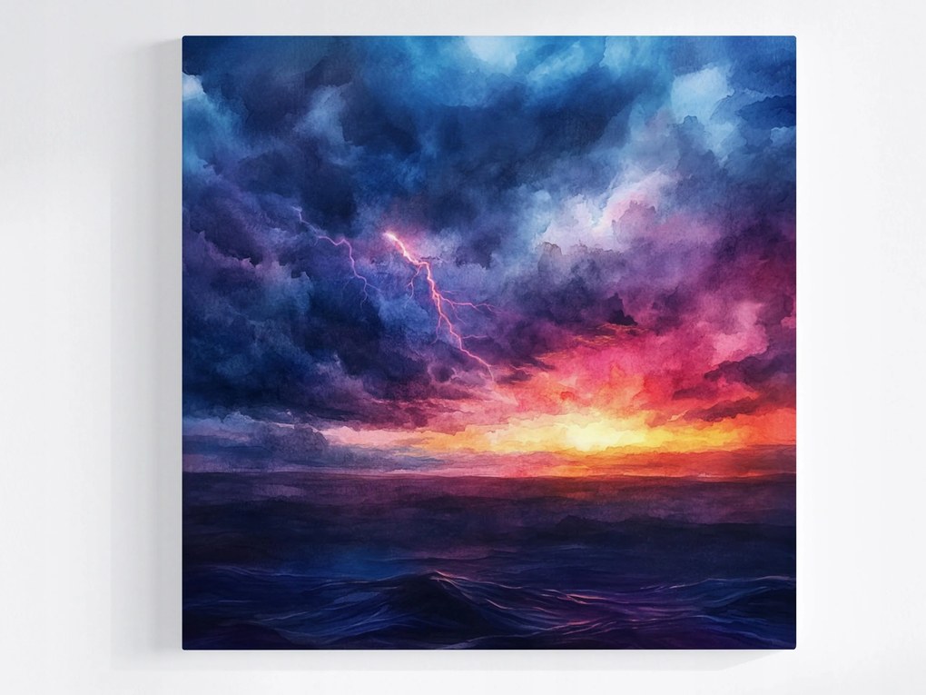 Vászonkép Canvas Ég Vihar Villám Felhők Időjárás 40x40