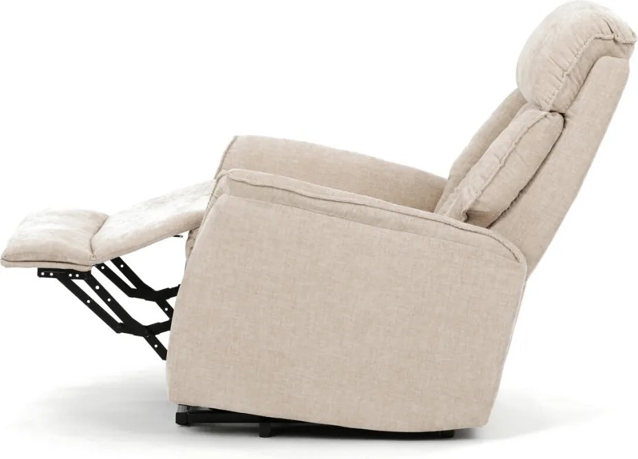 Bézs elektromos relaxfotel kábeles vezérléssel, szövet kárpitozással, TV-H9727 CRM2