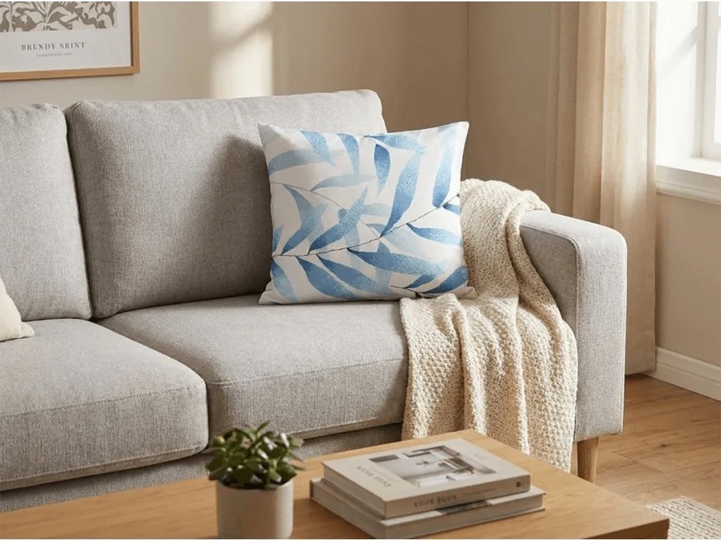 2 db Díszpárnahuzat mikroszálas KOVENDI 45x45 cm, kék-fehér