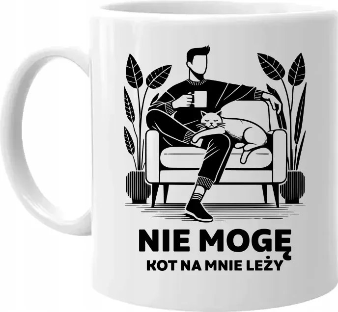 Vicces Bögre Macskával Ajándékba Nem tudok, a macska rajtam fekszik