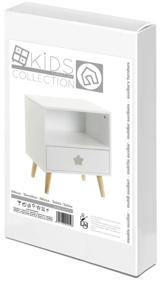 Fehér gyerek éjjeliszekrény – Casa Selección