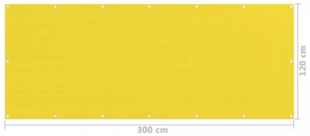 sárga HDPE erkélytakaró 120 x 300 cm