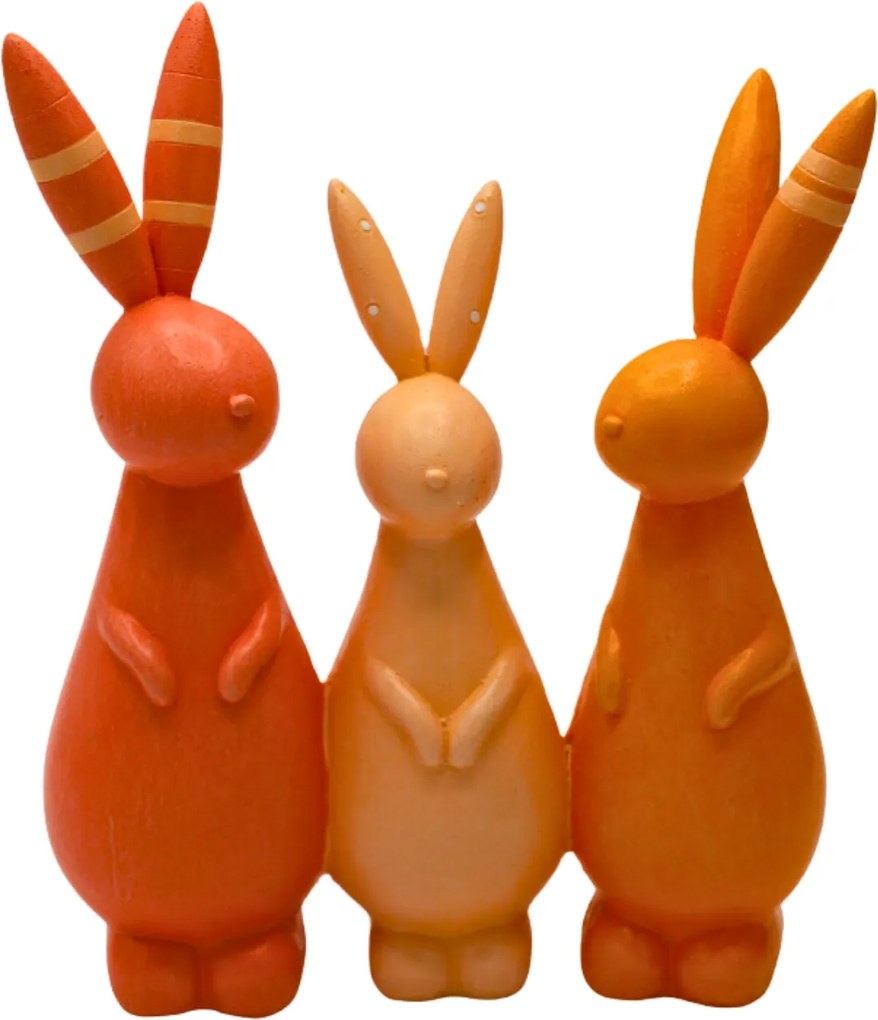Dekoráció Nyuszi Narancssárga 15x6x19 cm Húsvéti dekoráció