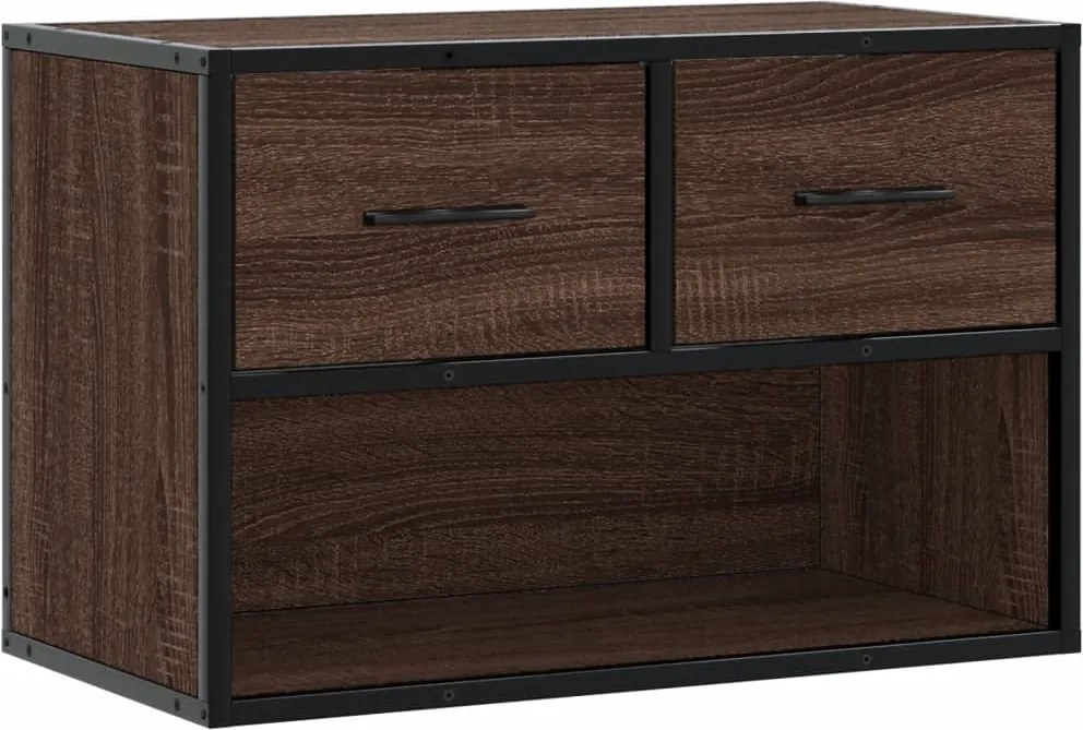 vidaXL barna tölgy színű szerelt fa és fém TV-szekrény 60x31x39,5 cm