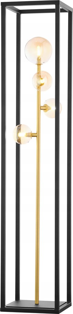 Padlólámpa Neptun Fekete Borostyán Üveg Lámpabúra 4xG9 150 cm Otthon