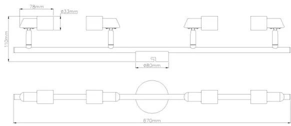 Globo 57385-4 - LED Spotlámpa KINLEY 4xGU10/3W/230V