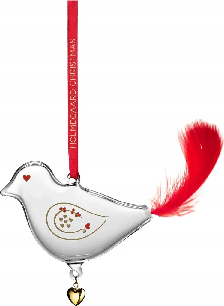 Holmegaard Christmas 2025 Üveggömb Karácsonyi medál Madárka