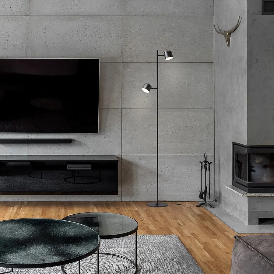 RENDL NOVA II stojanová černá chrom/mléčný akryl 230V LED 2x3.5W 3000K