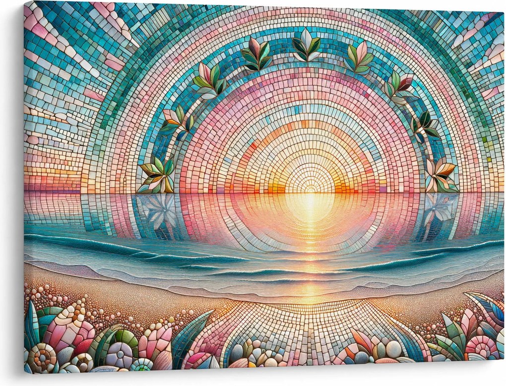 Kép – Naplemente mozaik (70x50 cm)