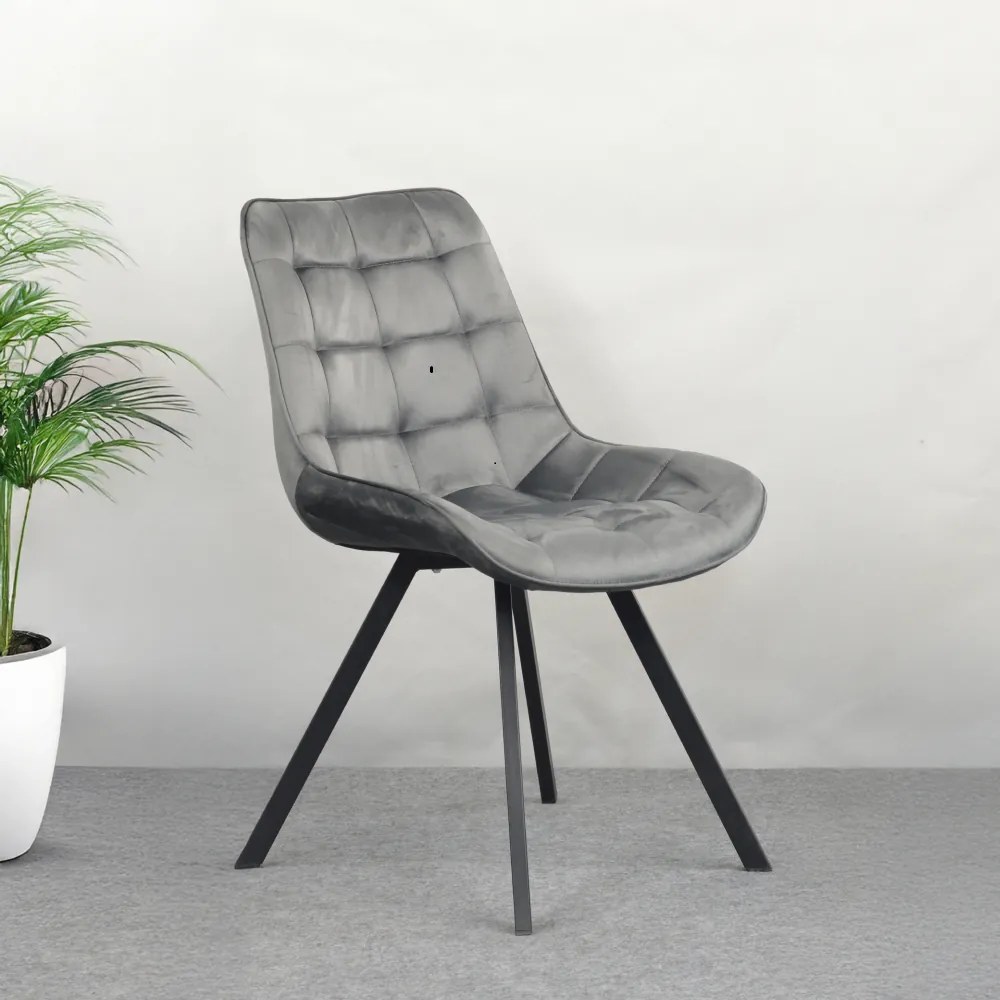 Étkezőszék, sötétszürke Velvet szövet/fekete, SAMIRA