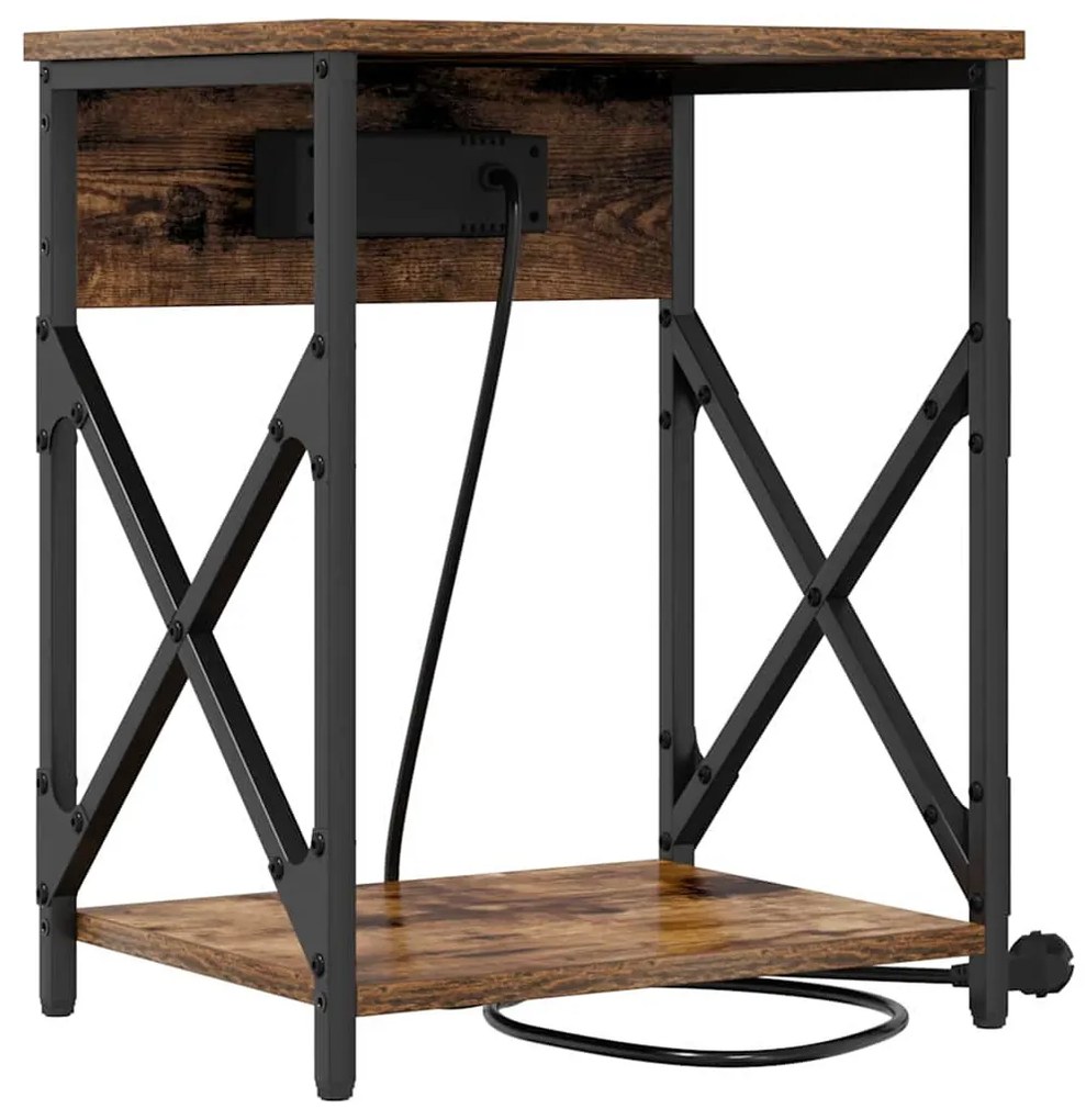 Éjjeliszekrény 2 pcs Füstölt tölgy 41 x 31 x 51 cm Faanyag
