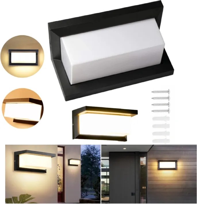 Led Kültéri Kerti Fali Lámpa 12W (Függőleges Szerelés)