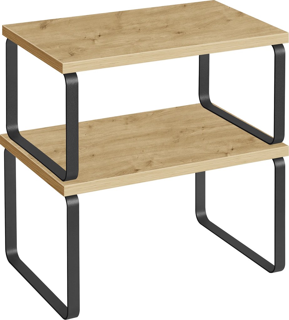 2 db MARZO konyhai Polc szett, artisan tölgy/fekete