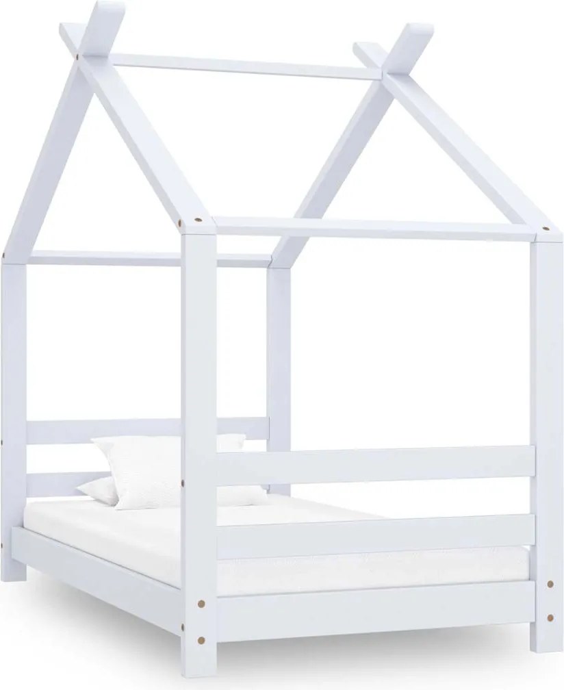 vidaXL fehér tömör fenyőfa gyerekágy-keret 70 x 140 cm