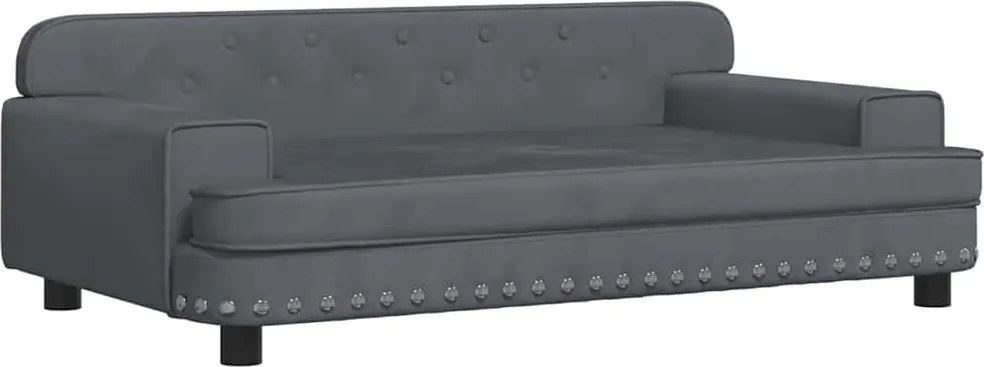 vidaXL sötétszürke bársony gyerekkanapé 90 x 45 x 30 cm