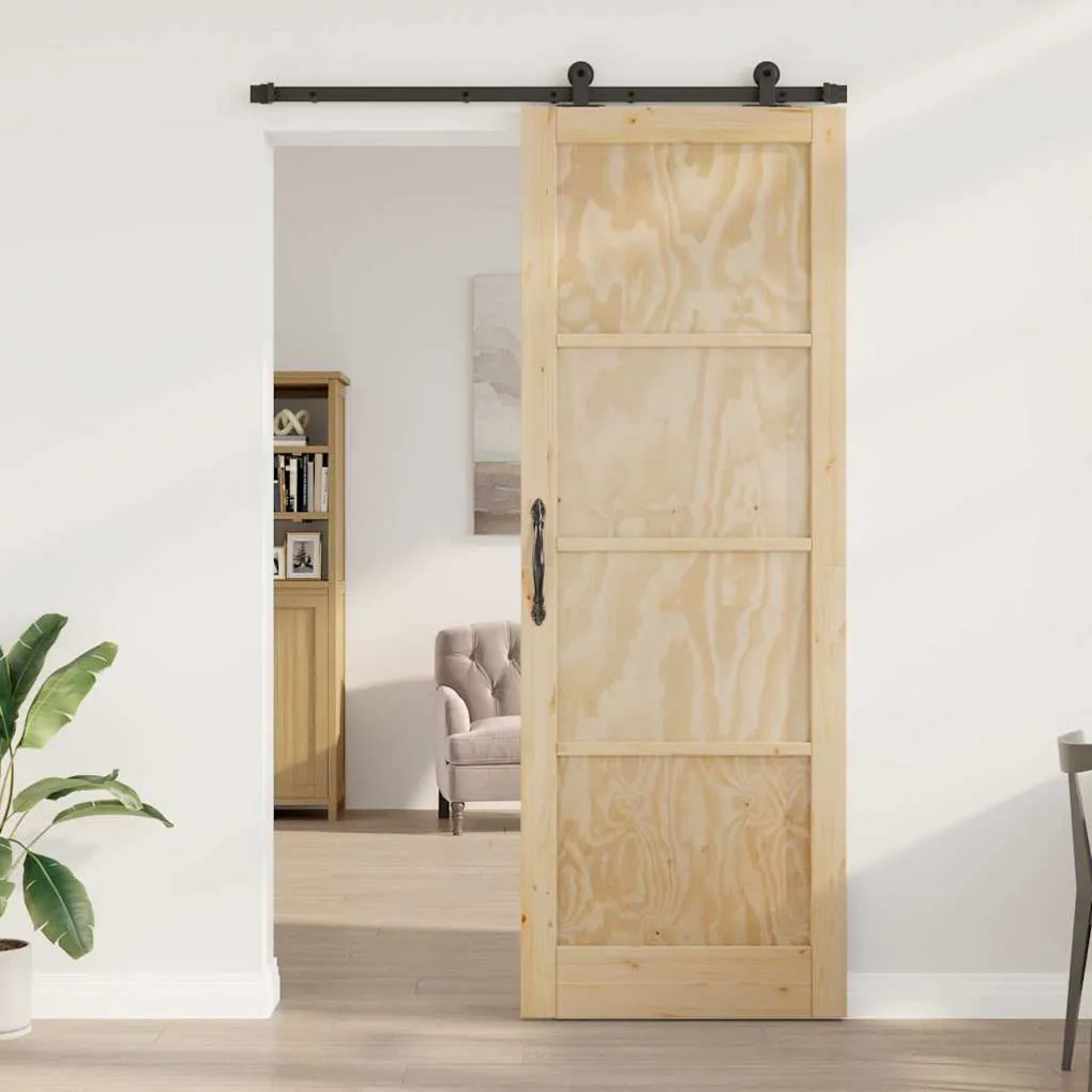 Csúszóajtó ORKDAL Természetes és fekete 83 x 232 cm