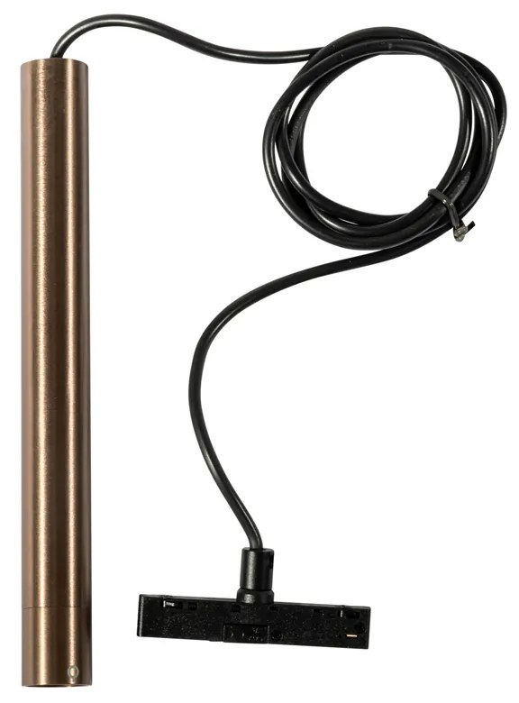Modern, sötét bronz függőlámpa 1 fázisú sínrendszerhez - Slimline Keno