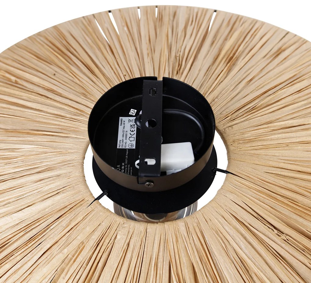 Rusztikus fali lámpa fekete kötéllel 60 cm - Leia