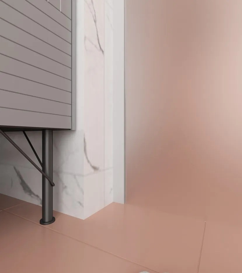 Erga Paris, Beépíthető zuhanyfal 110x200 cm, 8 mm-es matt üveg, fehér profil, ERG-V02-PARIS-110x200-FR-WH
