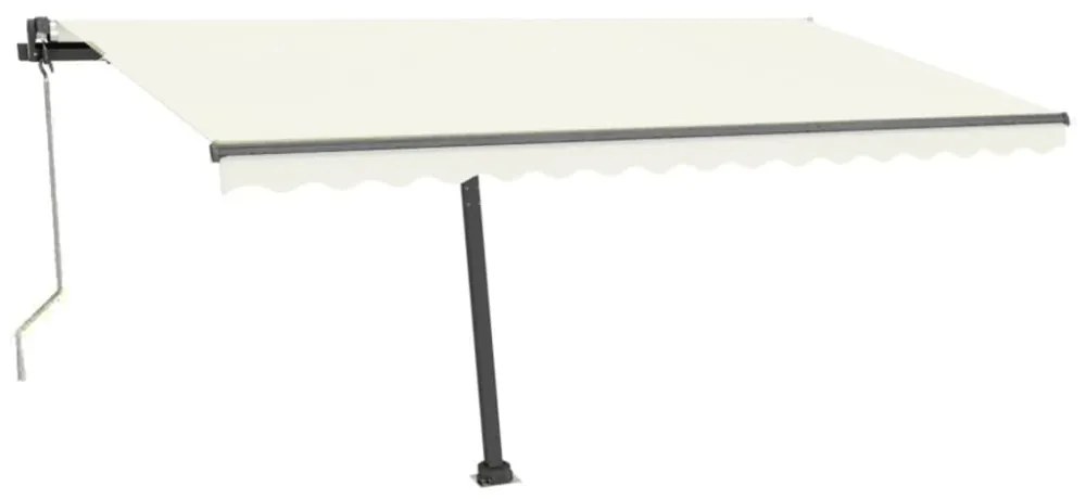 krémszínű automata szélérzékelős és LED-es napellenző 400x300cm