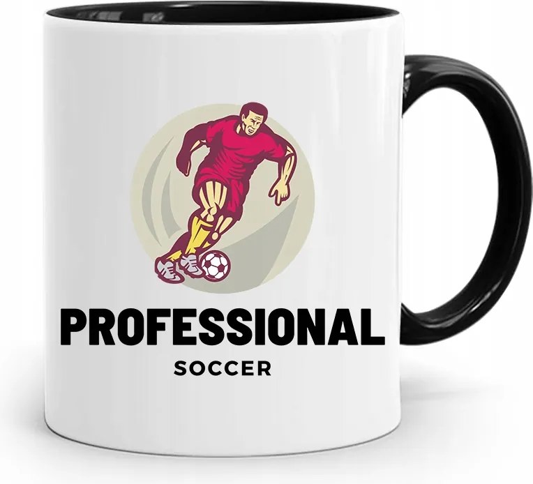 Fekete Bögre Labdarúgóknak Professional Soccer nyomott mintával