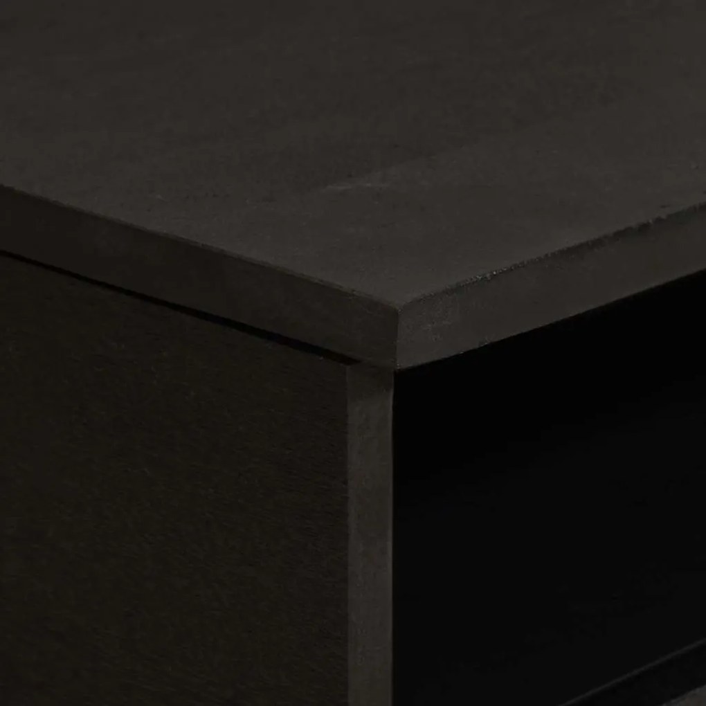 vidaXL Dohányzóasztal fiókkal Fekete 80 x 54 x 40 cm Tömör Mangófát