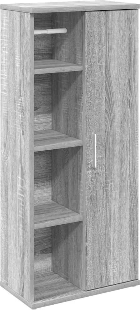vidaXL szürke sonoma fürdőszobaszekrény tekercstartóval 39x22x90 cm