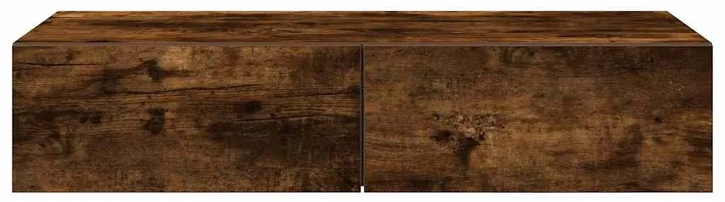 Falipolc fiókokkal füstölt tölgy 80x33x17 cm műszaki fa