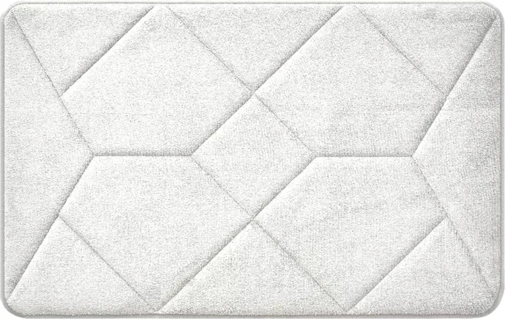 Fürdőszobaszőnyeg Dombornyomott Fehér Csúszásgátló Nedvszívó Nagy 50x80 cm
