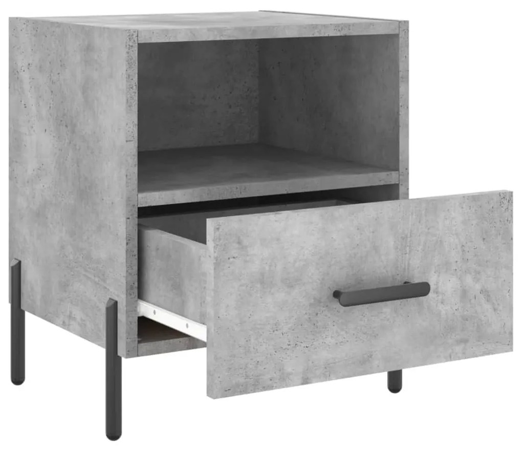 2 db betonszürke szerelt fa éjjeliszekrény 40 x 35 x 47,5 cm