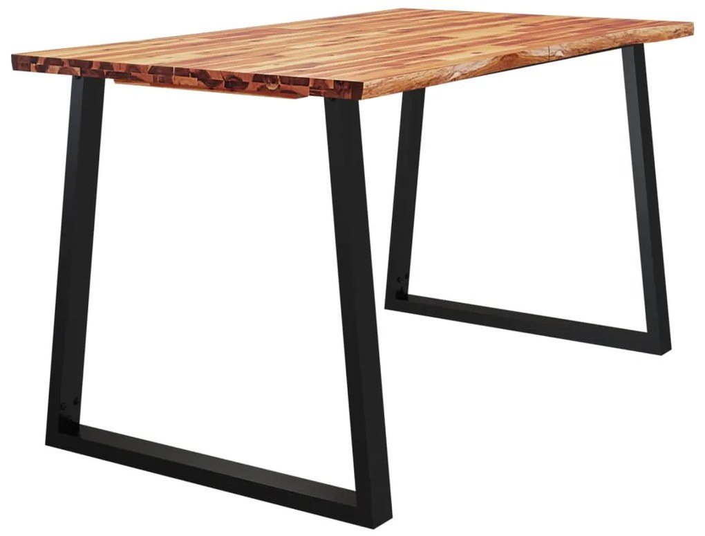 Tömör akácfa étkezőasztal természetes éllel 140 x 80 x 75 cm