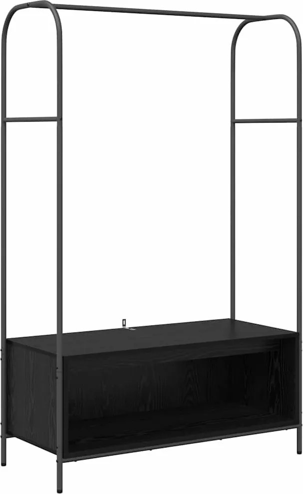 vidaXL Ruhafogó tárolóval Fekete 100 x 44 x 160 cm Faanyag