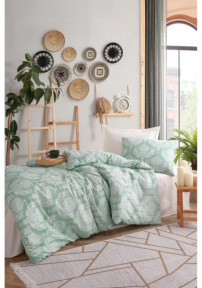 Zöld egyszemélyes ágyneműhuzat 140x200 cm Post – Mijolnir