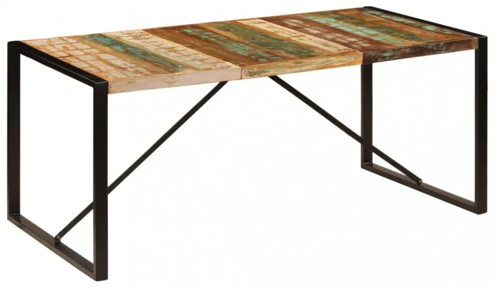 tömör újrahasznosított fa étkezőasztal 180 x 90 x 75 cm