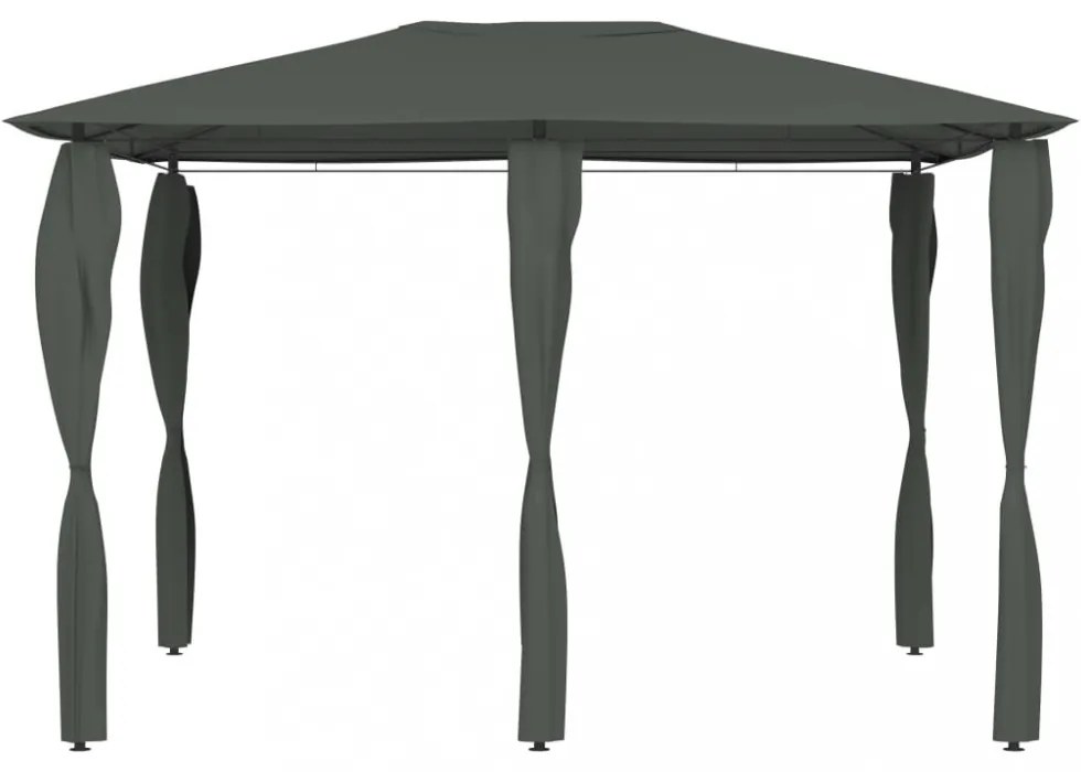 antracitszürke pavilon oszlop takarókkal 3 x 4 x 2,6 m 160 g/m²