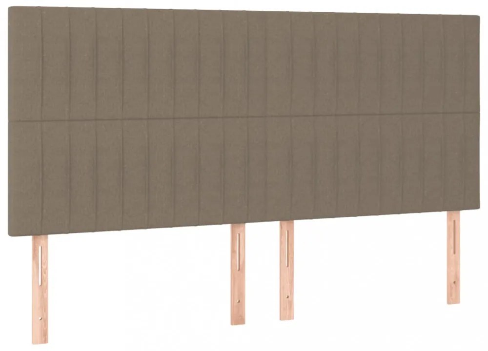 tópszínű szövet rugós és LED-es ágy matraccal 160x200 cm