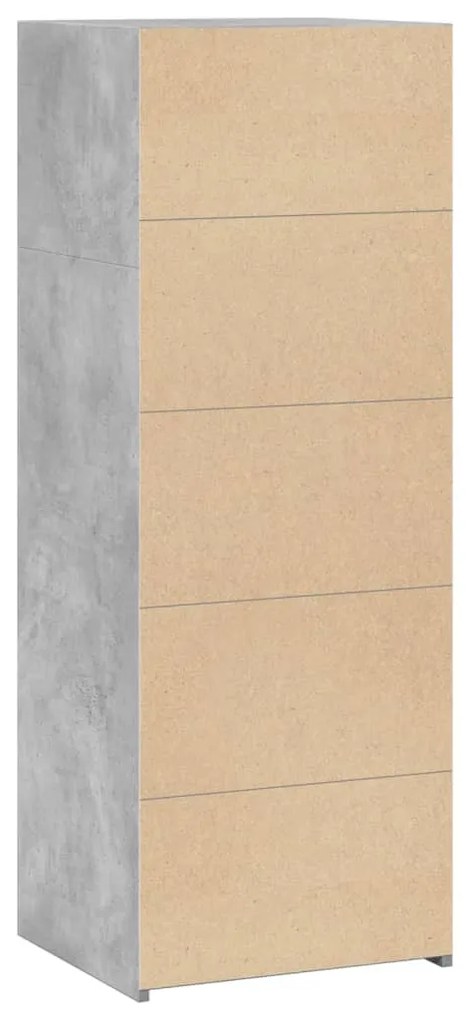 betonszürke szerelt fa magasszekrény 45 x 41 x 124 cm