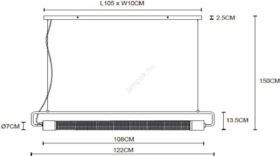 Függeszték Fekete CALIXT LUCIDE 05433-02-30