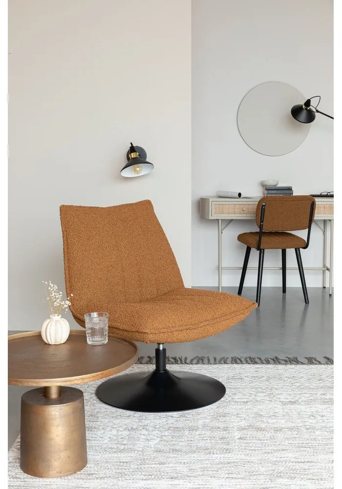 Okkersárga buklé fotel Jax – White Label